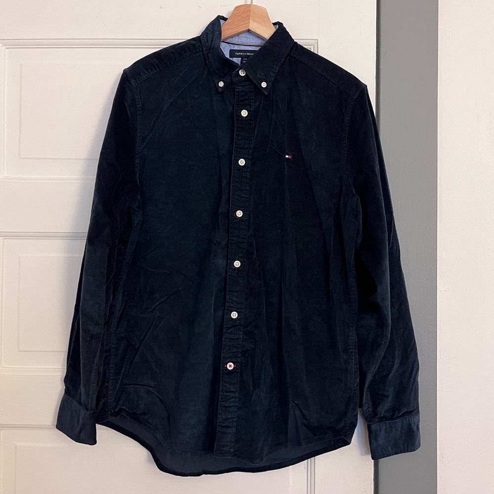 NWT Men’s Tommy Hilfiger Navy Micro Corduroy Shirt